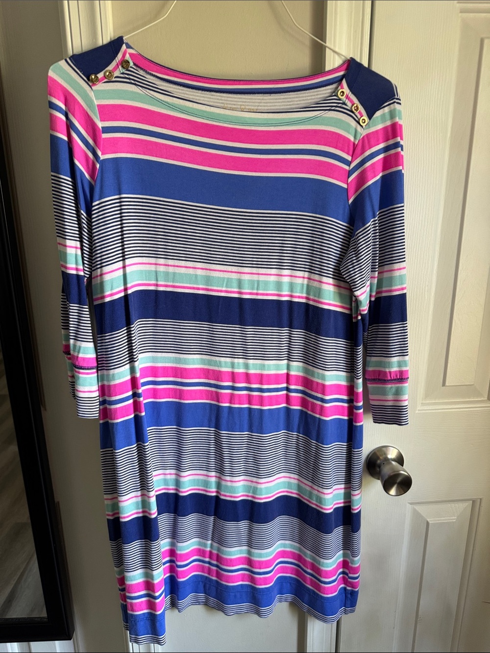 Lilly Pulitzer Striped Midi Dress - Blue, Pink, White